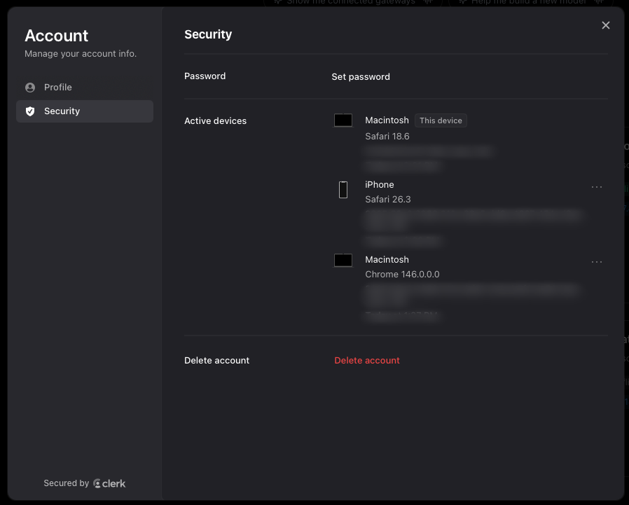 Manage personal devices
